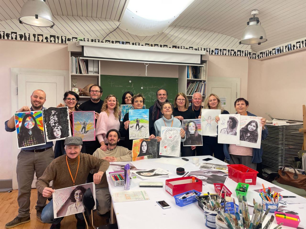 Italienischer Besuch in der Malschule