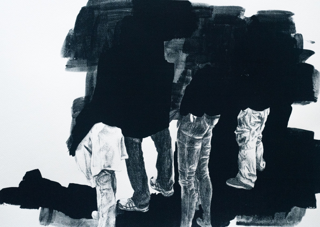 Mappe B – Theresa Berger, Die Wartenden bei der Kundgebung